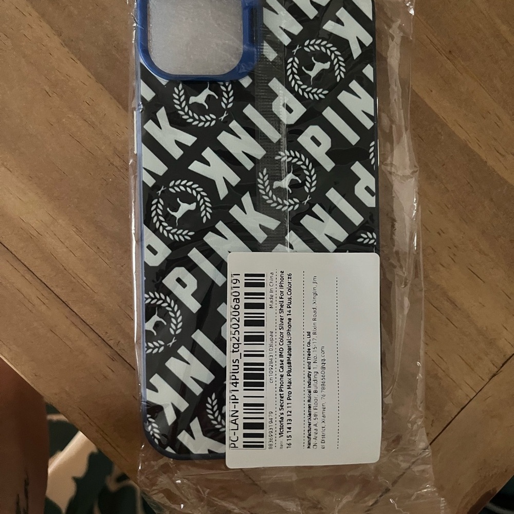 PINK Victoria's Secret Black and White Phone Case with Sleek Design iPhone plus